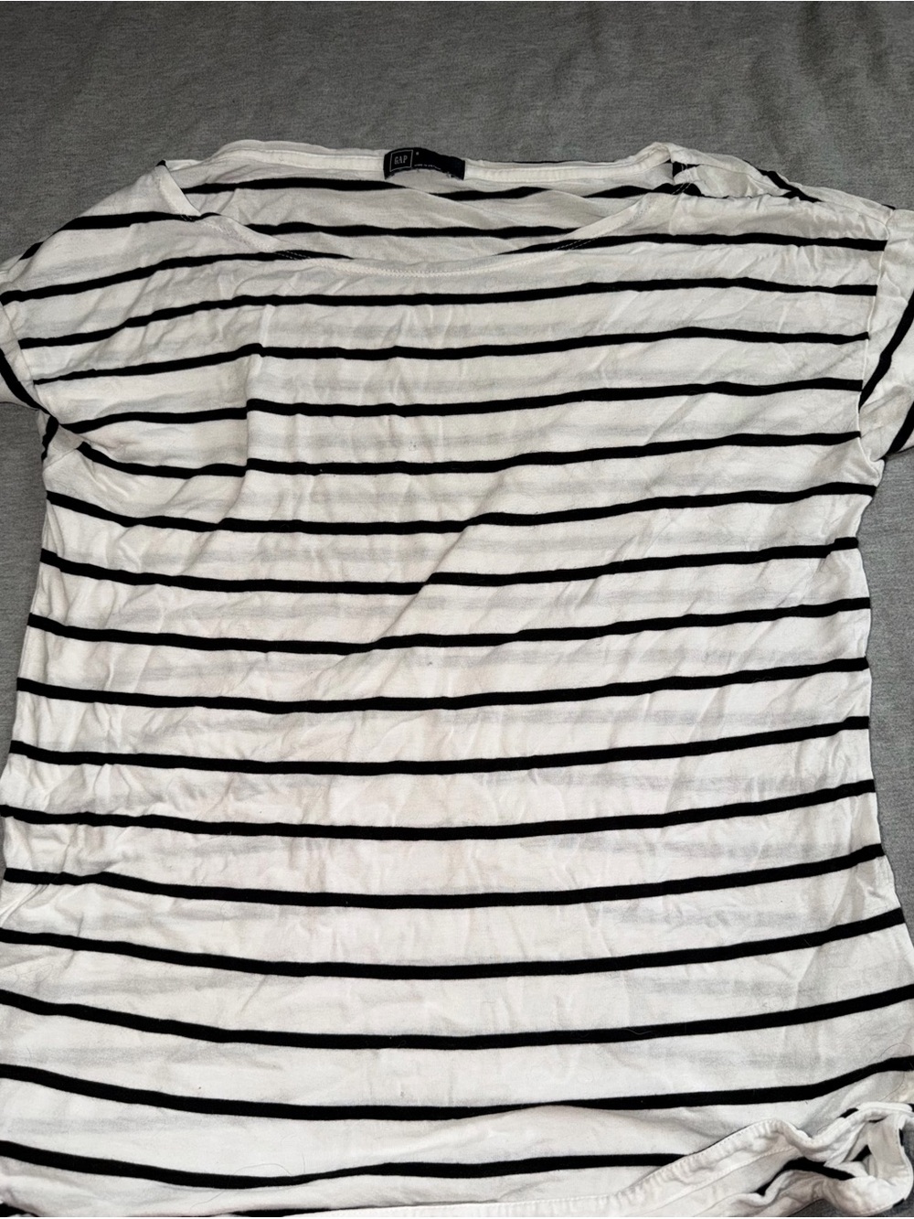 GAP Women’s White Tee with Black Stripes